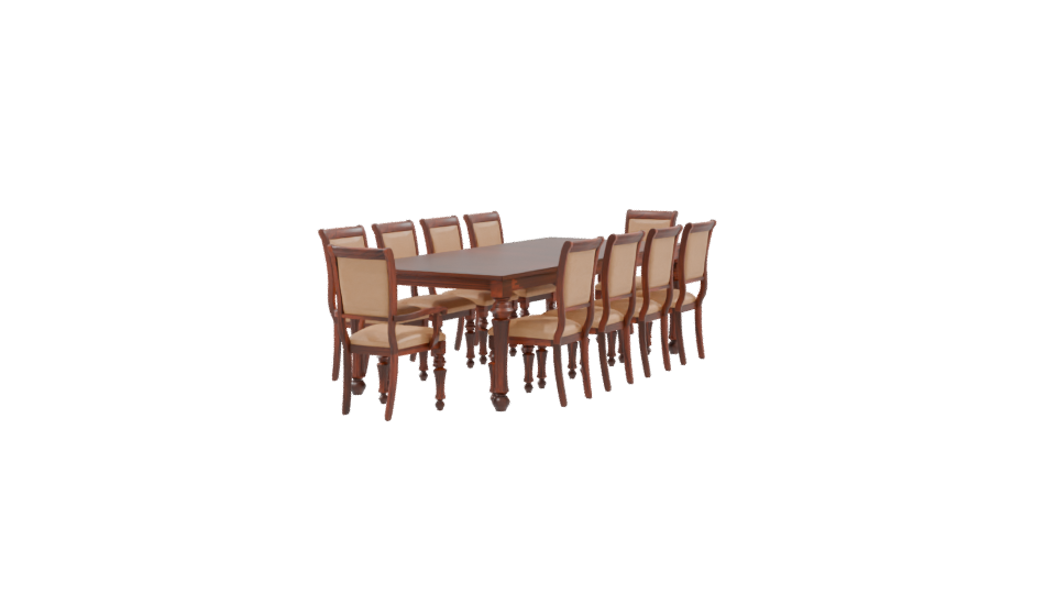 Elegant Dining Table Set Model - Professional 3D Model Render 9
