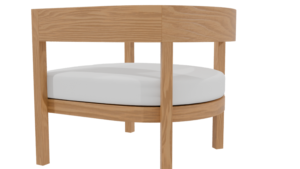 Stylish Wooden Armchair 3D - Professional 3D Model Render 3