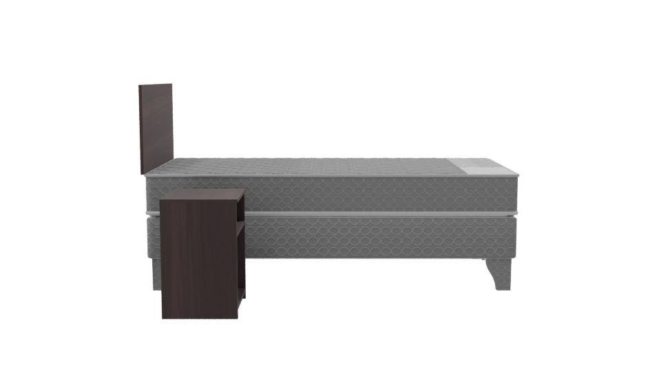 Minimalist Bed and Nightstand Model - Professional 3D Model Render 8