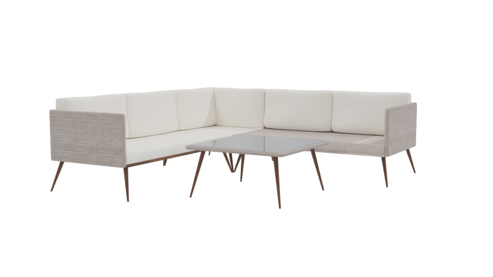 Stylish Outdoor Sofa Set 3D - Professional 3D Model Render 9