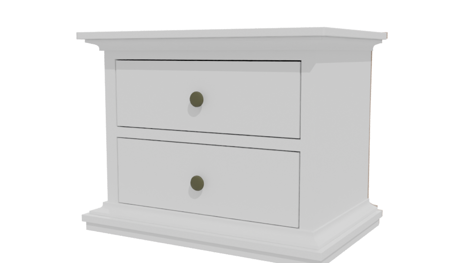 Elegant Two-Drawer Nightstand 3D - Professional 3D Model Render 12