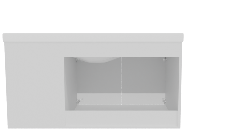 Minimalist White Bathroom Vanity 3D - Professional 3D Model Render 5