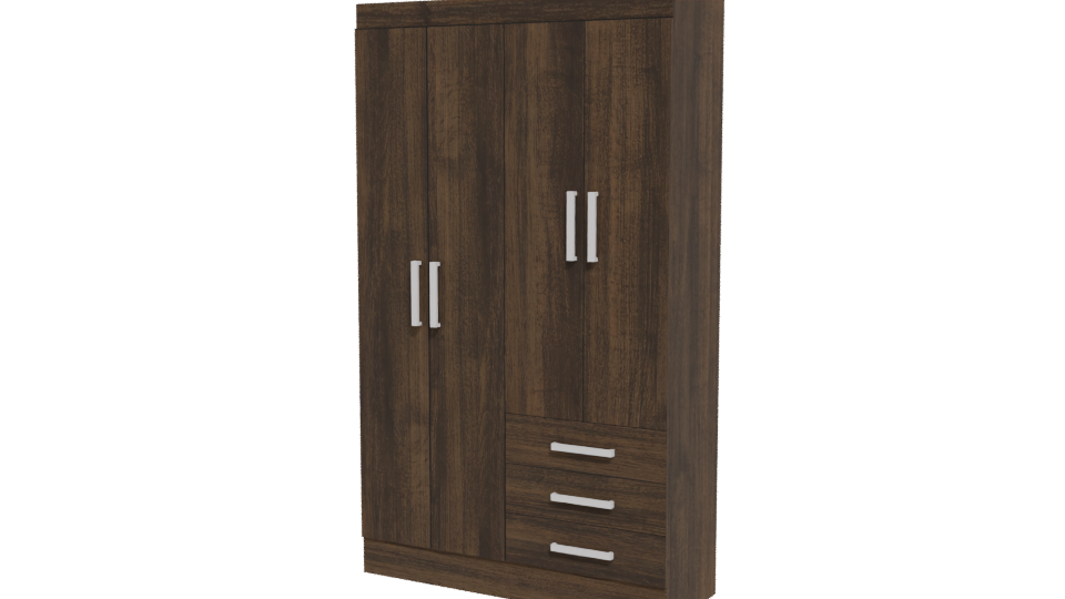 Stylish Wooden Wardrobe 3D Model - Professional 3D Model Render 12