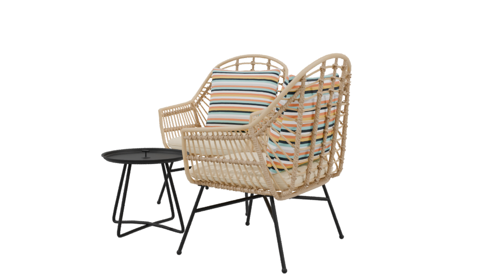 Stylish Outdoor Lounge Set 3D - Professional 3D Model Render 3