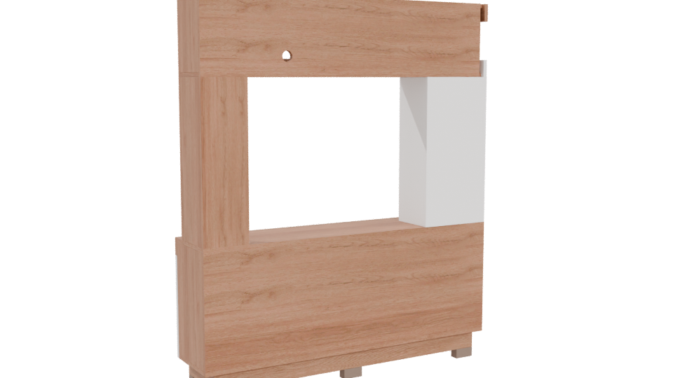Contemporary Wood TV Stand Model - Professional 3D Model Render 4