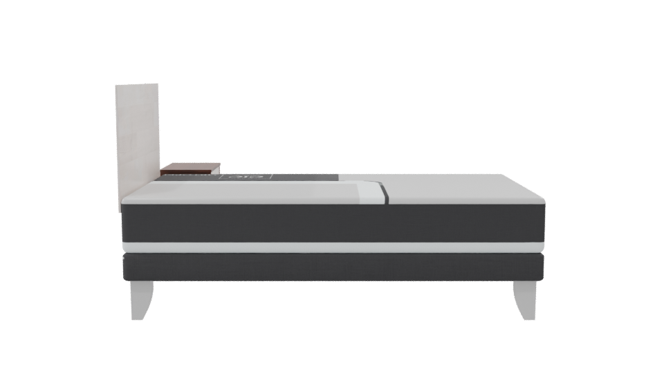 Stylish Minimalist Bed with Nightstand 3D Model - Professional 3D Model Render 8