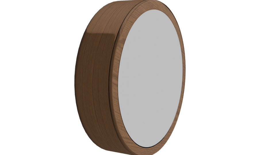 Stylish Round Wooden Mirror 3D - Professional 3D Model Render 9