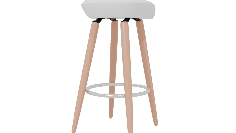 Stylish Modern Bar Stool Model - Professional 3D Model Render 6