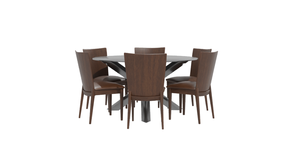 Elegant Glass Dining Table Set 3D - Professional 3D Model Render 12