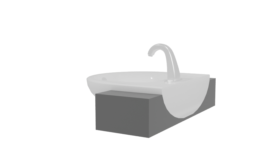 Modern Ceramic Bathroom Sink 3D - Professional 3D Model Render 3