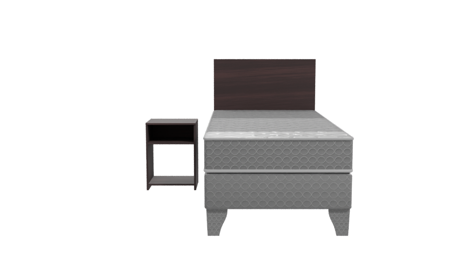 Minimalist Bed and Nightstand Model - Professional 3D Model Render 11