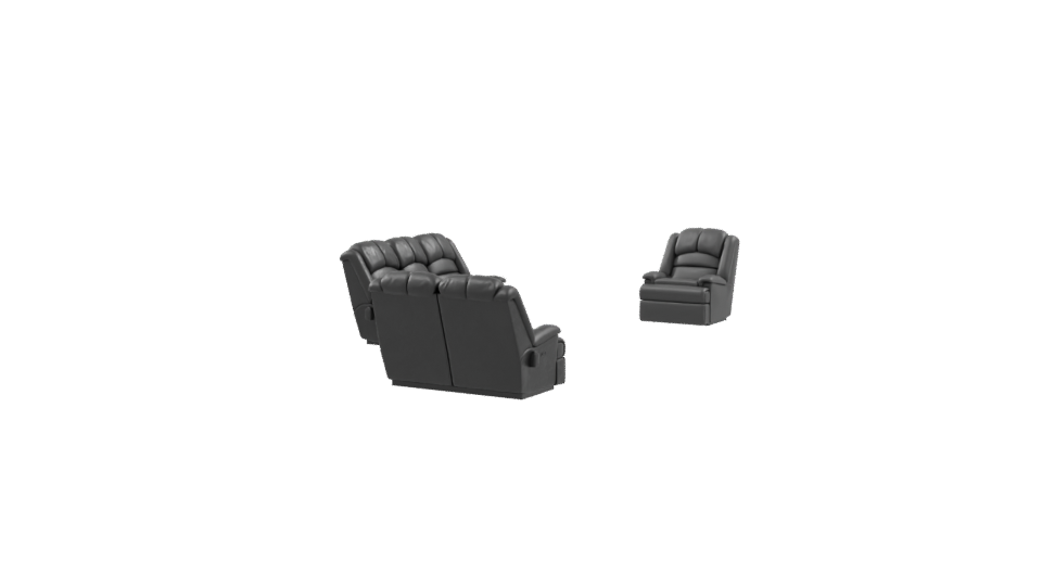 Elegant Black Sofa Set 3D - Professional 3D Model Render 9