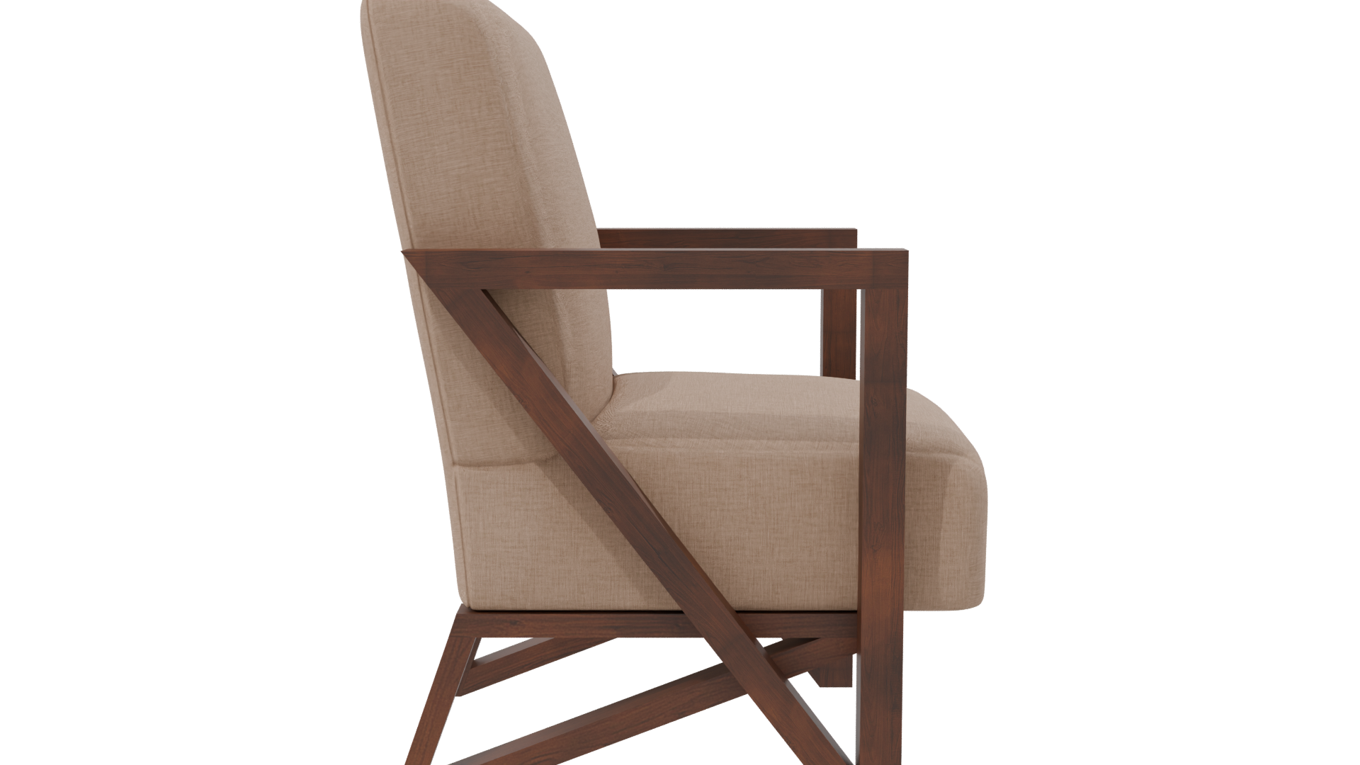 Minimalist Fabric Armchair Model - Professional 3D Model Render 24