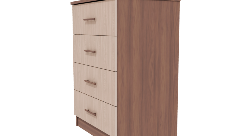 Contemporary Wooden Drawer Chest - Professional 3D Model Render 13