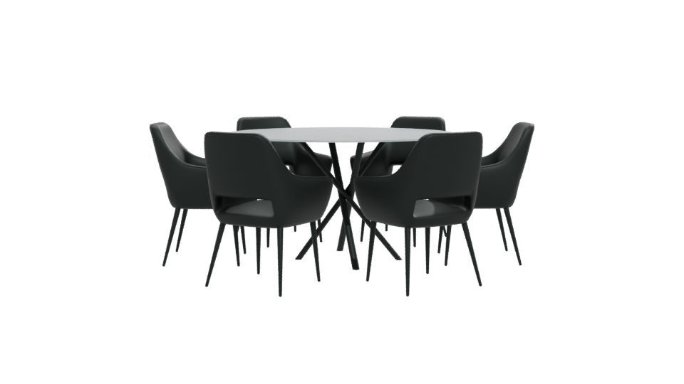 Modern Dining Table Set 3D - Professional 3D Model Render 12