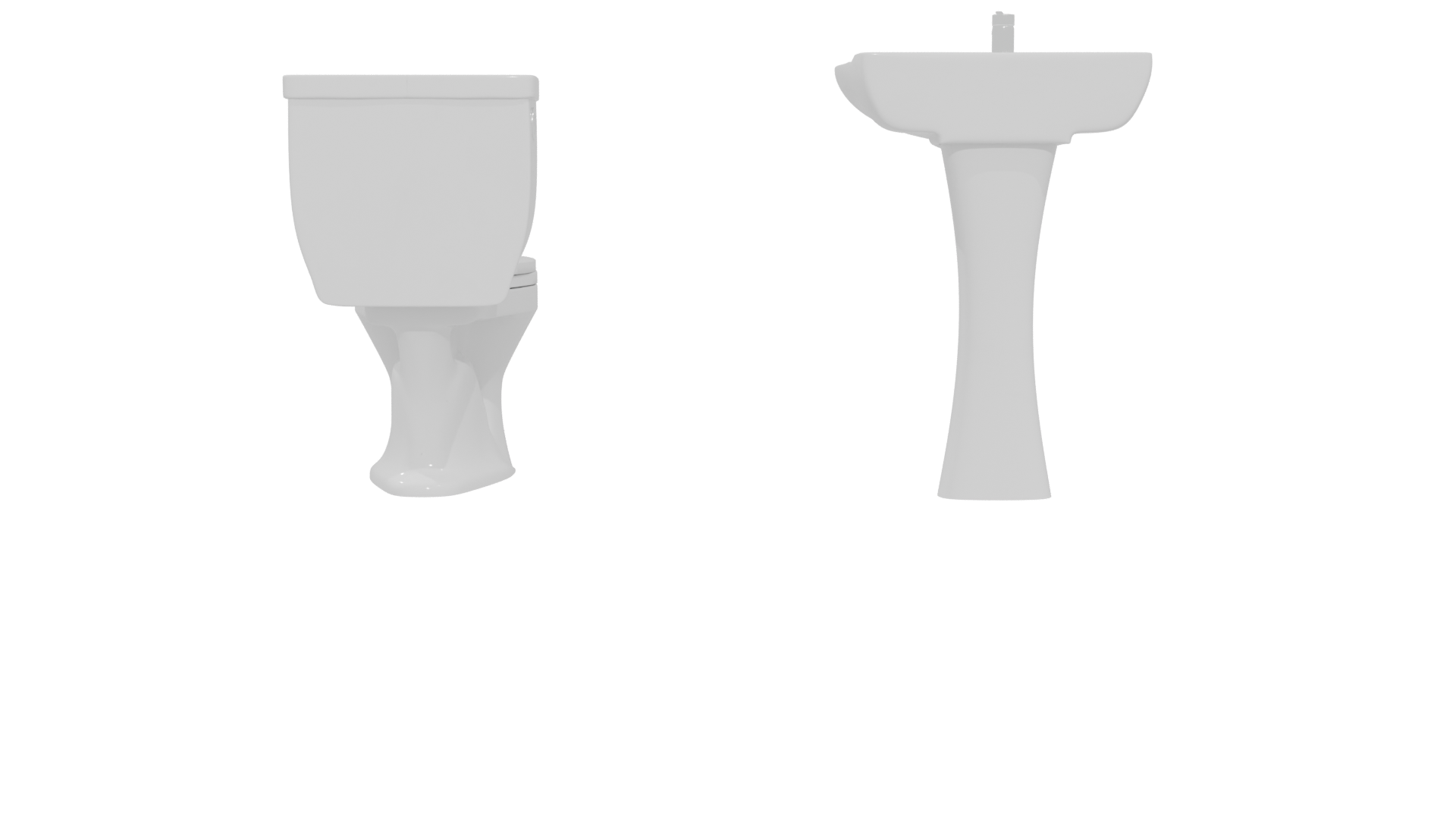 Stylish Bathroom Sanitary Set 3D - Professional 3D Model Render 5