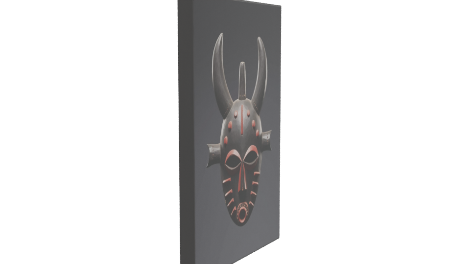 Stylized Tribal Mask 3D Model - Professional 3D Model Render 9