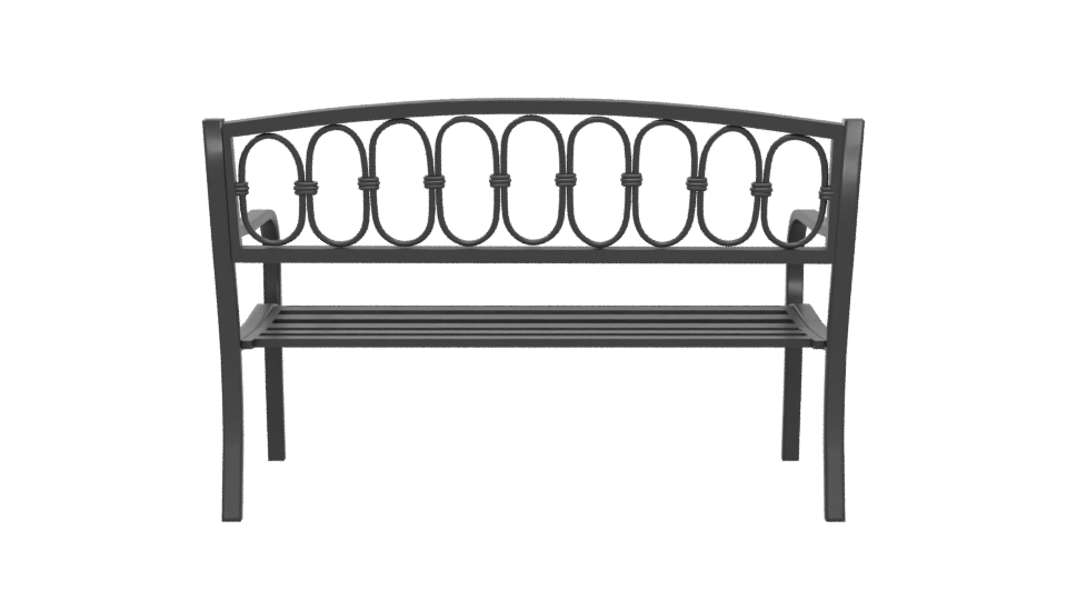 Stylish Outdoor Metal Bench 3D - Professional 3D Model Render 5