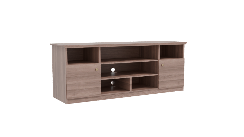 Stylish Wooden TV Stand with Shelves 3D Model - Professional 3D Model Render 10