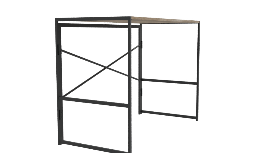 Industrial Folding Table 3D Model - Professional 3D Model Render 9