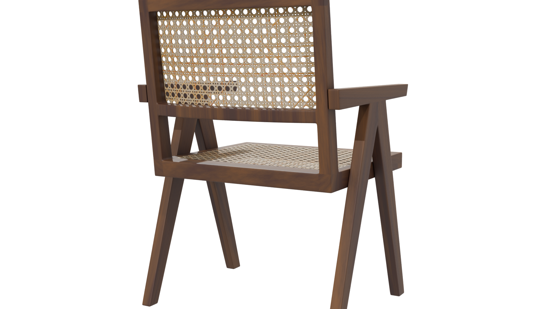Stylish Wooden Armchair 3D Model - Professional 3D Model Render 6