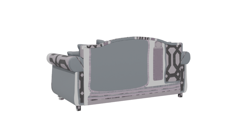 Elegant Vintage Sofa with Decorative Cushions - Professional 3D Model Render 4