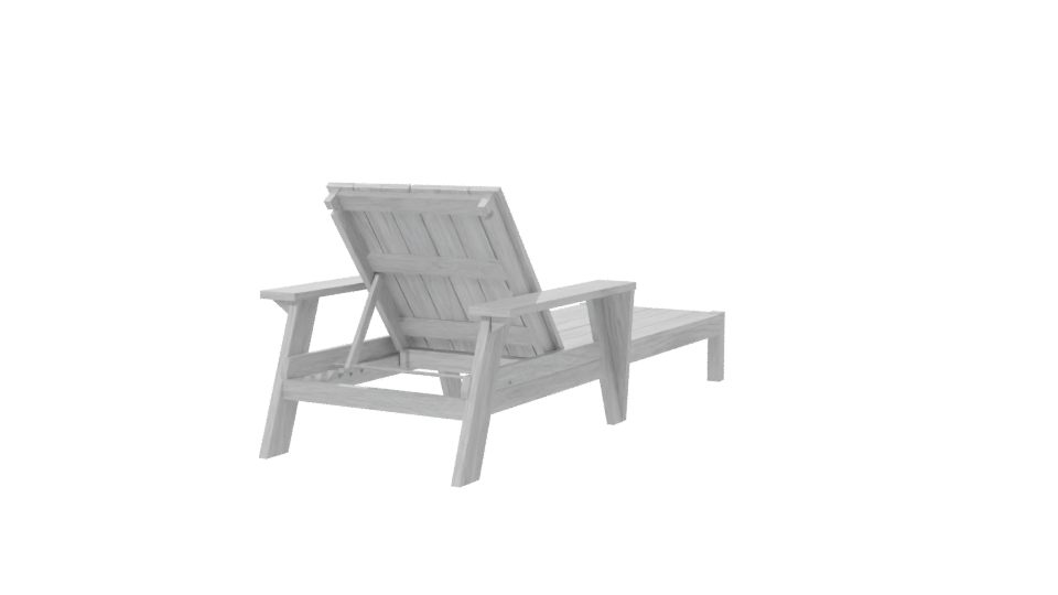 Stylish Outdoor Wooden Lounge Chair 3D Model - Professional 3D Model Render 6