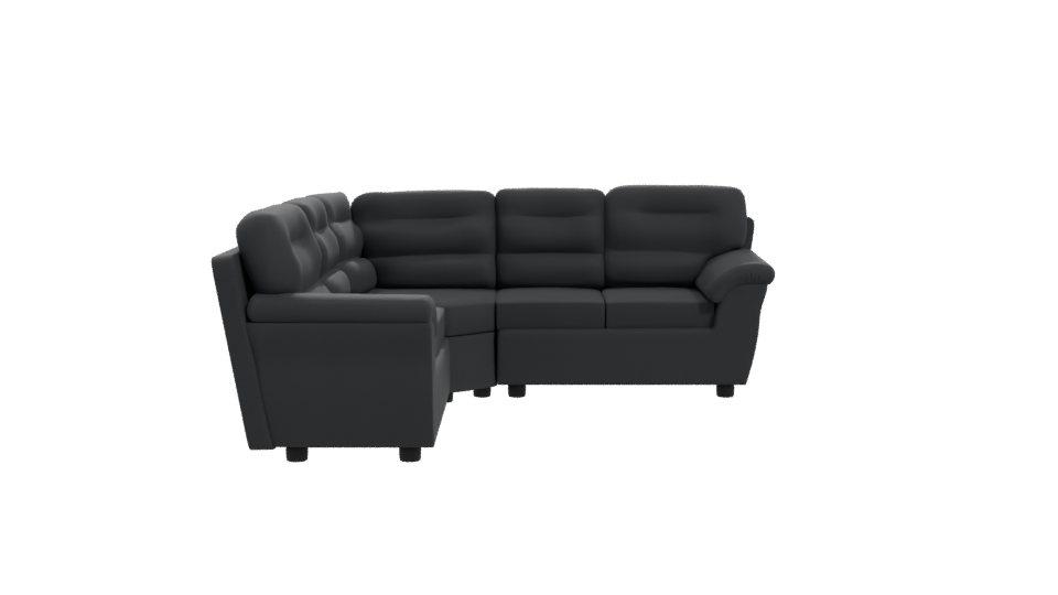 Stylish Black Sectional Sofa 3D - Professional 3D Model Render 11