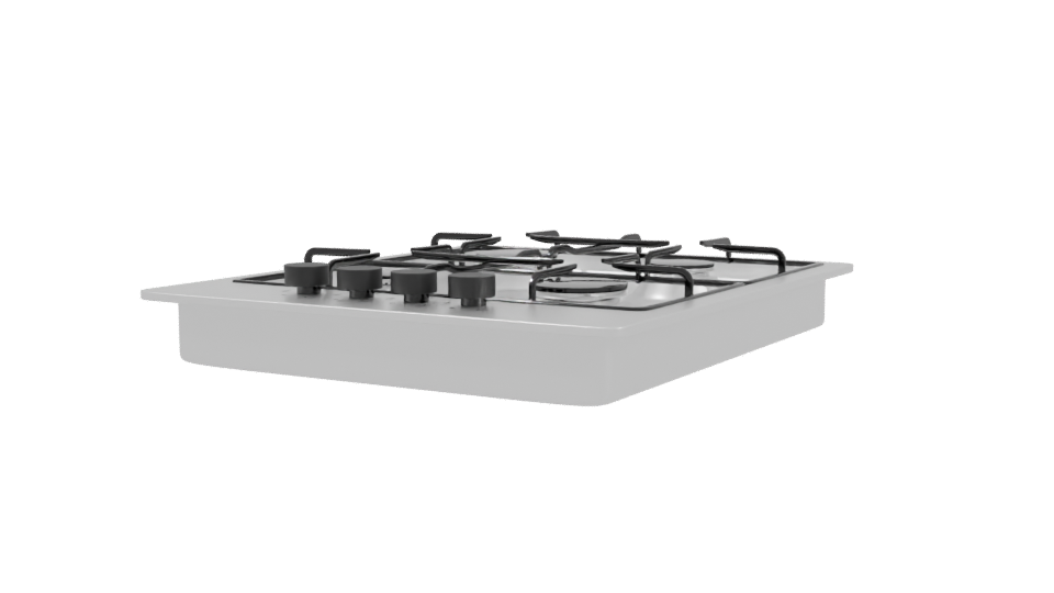 Sleek Gas Cooktop 3D Model - Professional 3D Model Render 3