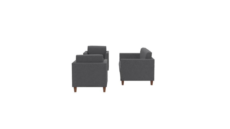 Contemporary Sofa and Armchair Set - Professional 3D Model Render 2