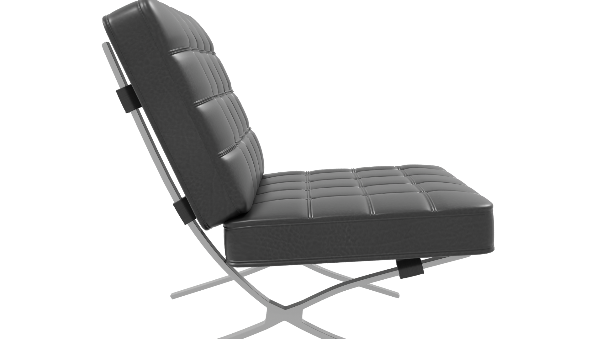 Stylish Black Minimalist Lounge Chair 3D Model - Professional 3D Model Render 8