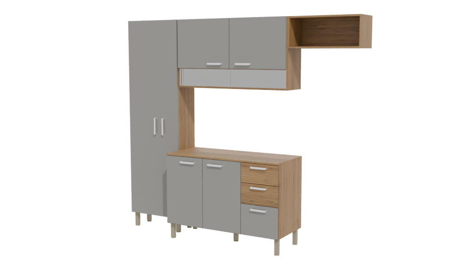Stylish Modular Kitchen Cabinet 3D Model - Professional 3D Model Render 12