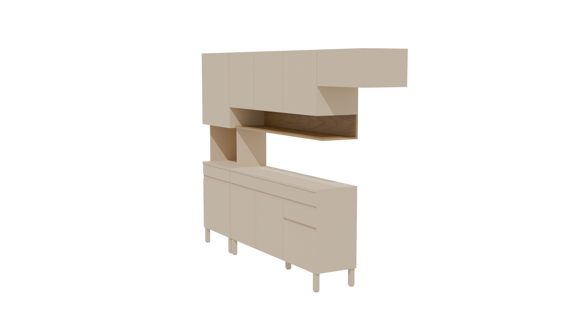 Minimalist Kitchen Cabinet Set 3D - Professional 3D Model Render 13