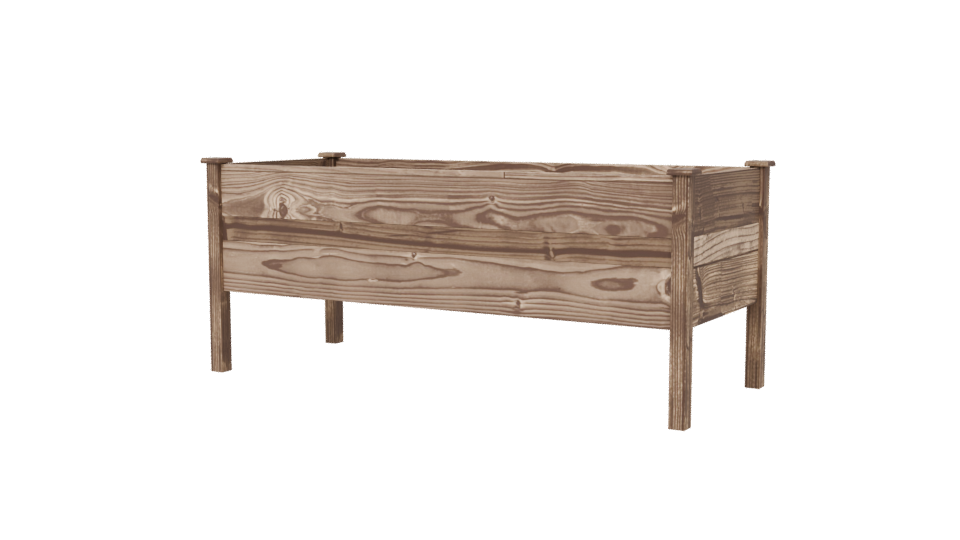 Rustic Wooden Planter Box Model - Professional 3D Model Render 6