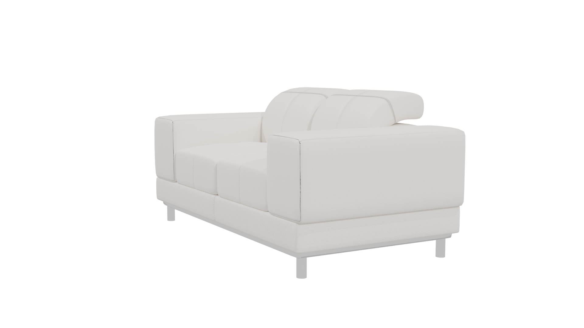 Elegant Minimalist White Sofa 3D Model - Professional 3D Model Render 4