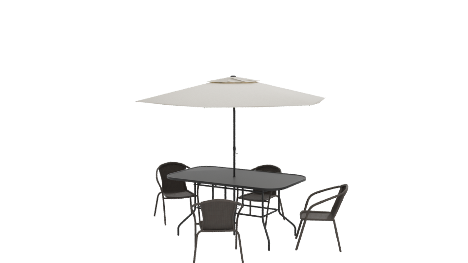 Modern Outdoor Dining Set 3D - Professional 3D Model Render 12