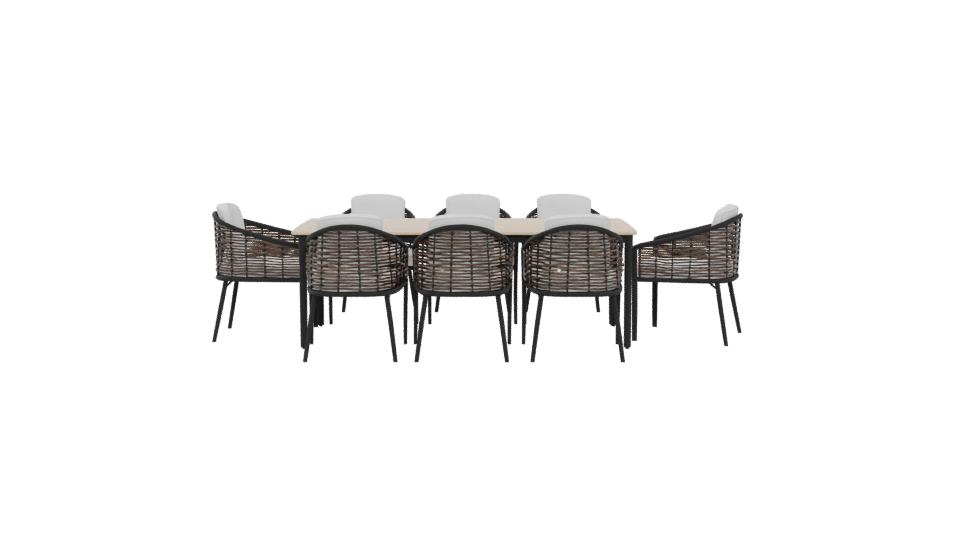 Outdoor Dining Set 3D Model - Professional 3D Model Render 5