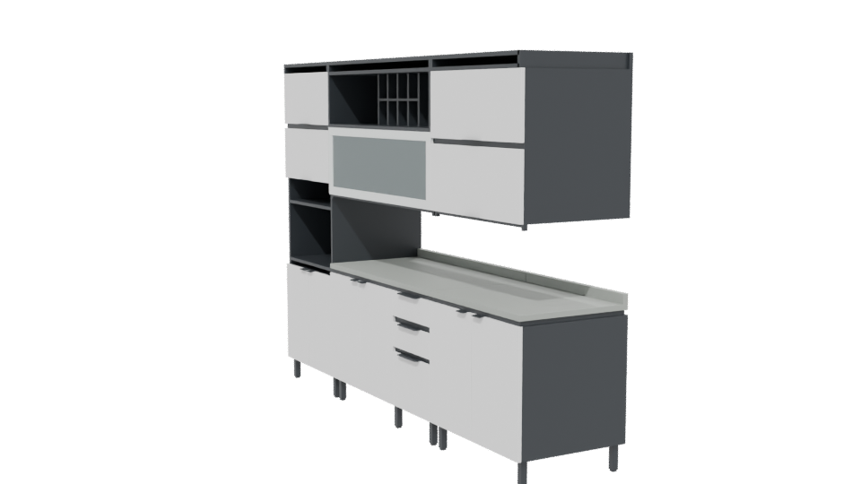 Contemporary Modular Kitchen Cabinet 3D - Professional 3D Model Render 13
