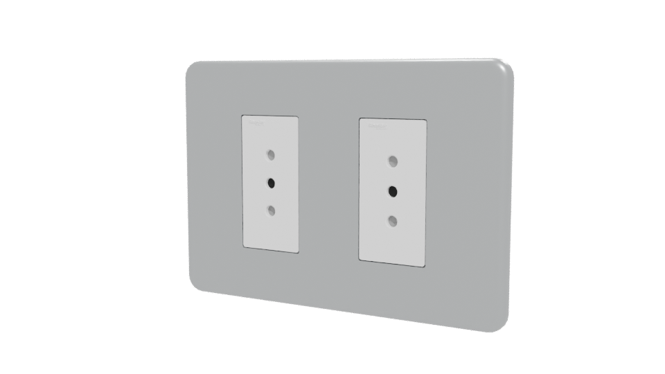Stylish Dual Socket Wall Plate 3D - Professional 3D Model Render 12