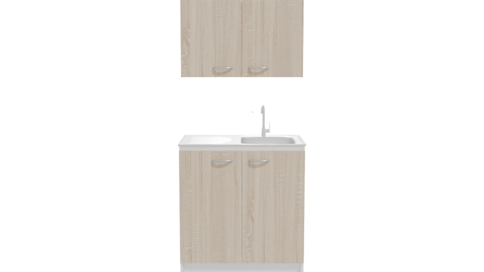 Stylish Modern Kitchen Cabinet Set 3D Model - Professional 3D Model Render 11