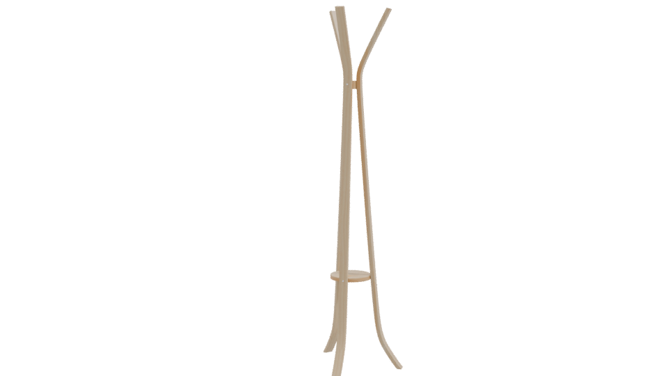Minimalist Wooden Coat Rack 3D Model - Professional 3D Model Render 10