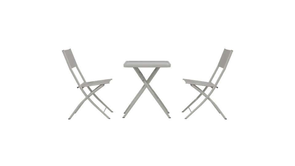 Minimalist Folding Desk and Chair 3D Model - Professional 3D Model Render 2