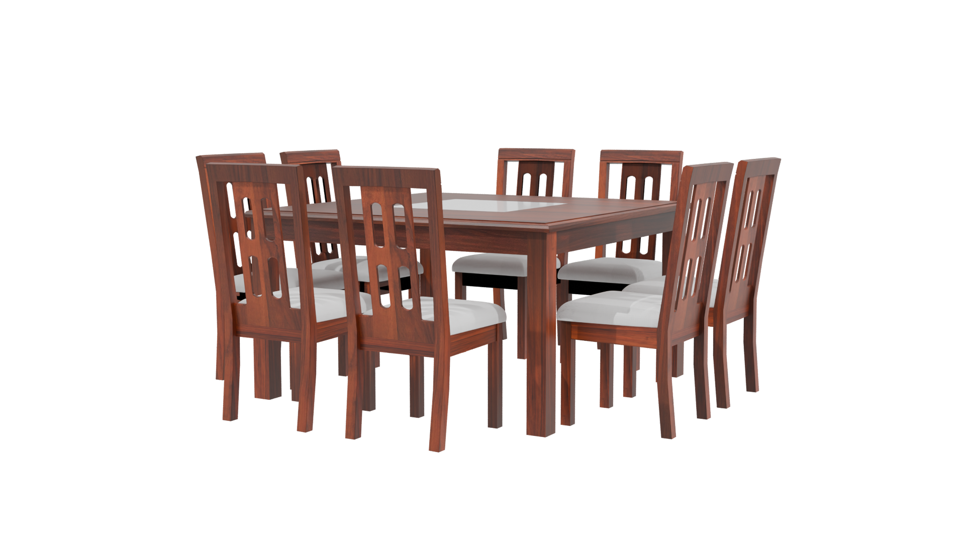 Elegant Wooden Dining Set 3D - Professional 3D Model Render 3