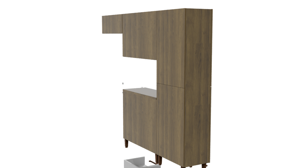 Stylish Wooden Kitchen Cabinet 3D - Professional 3D Model Render 7