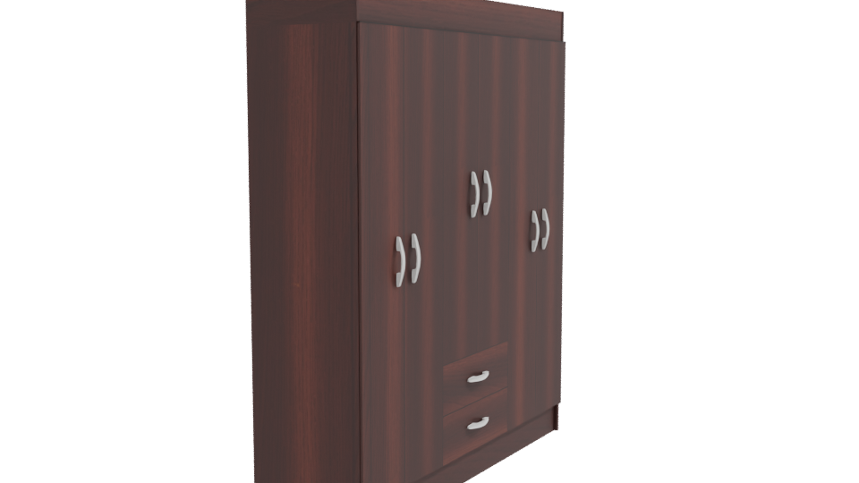 Stylish Wooden Wardrobe Model - Professional 3D Model Render 9
