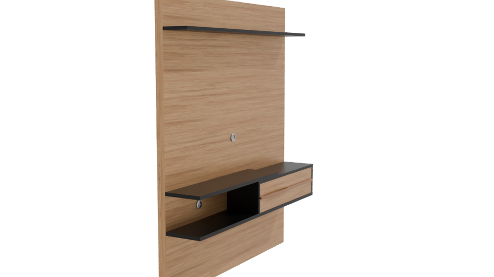 Minimalist Wooden Wall Unit 3D - Professional 3D Model Render 9