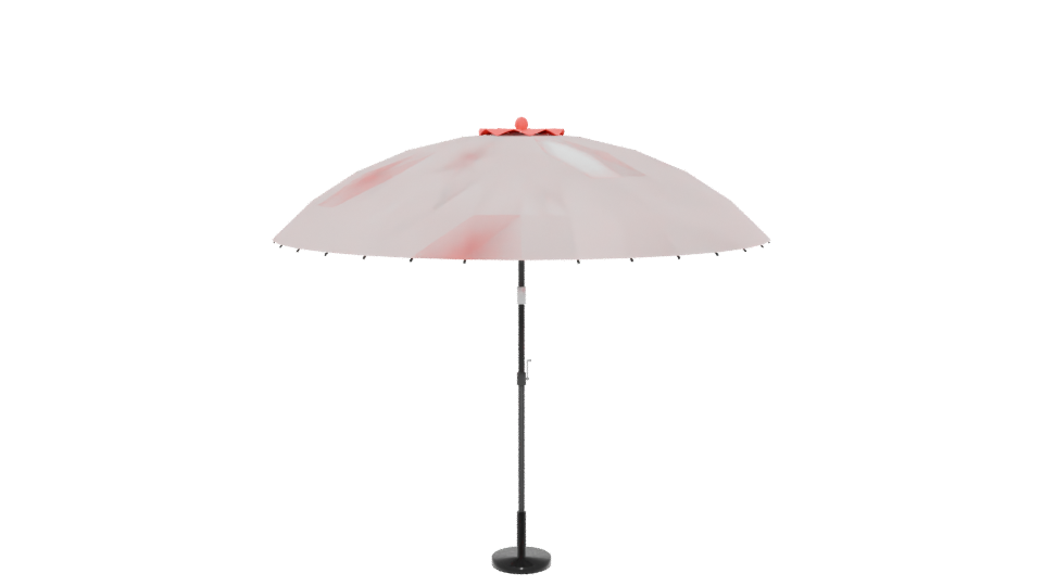 Vibrant Red Outdoor Patio Umbrella 3D Model - Professional 3D Model Render 5