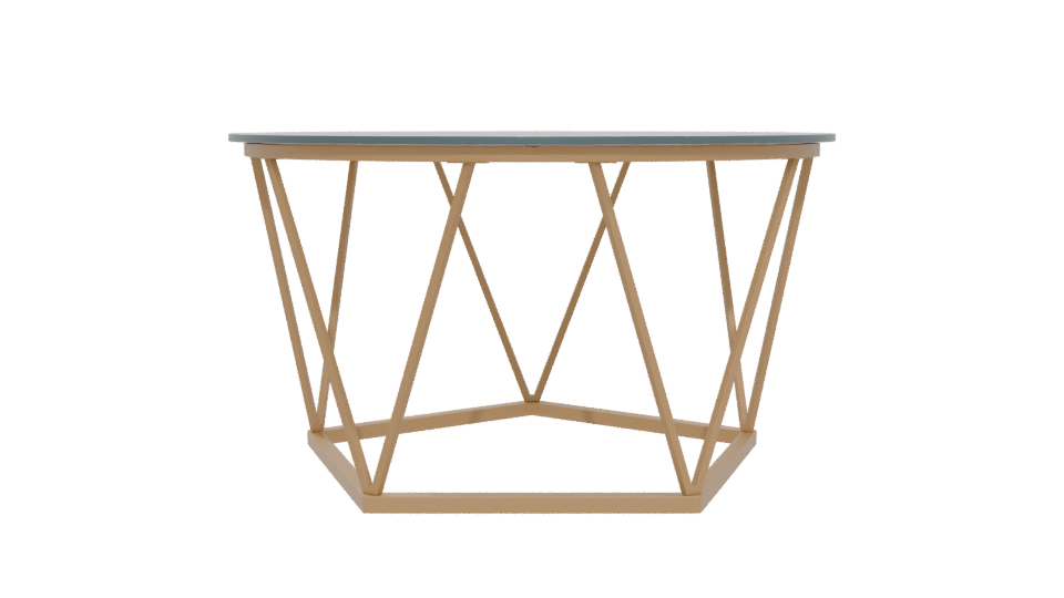 Stylish Glass Top Coffee Table - Professional 3D Model Render 5