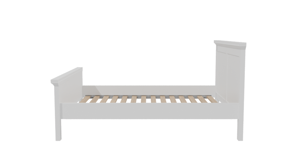 Stylish Wooden Bed Frame 3D - Professional 3D Model Render 2