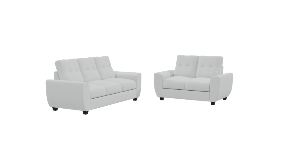Stylish White Sofa Set 3D - Professional 3D Model Render 9